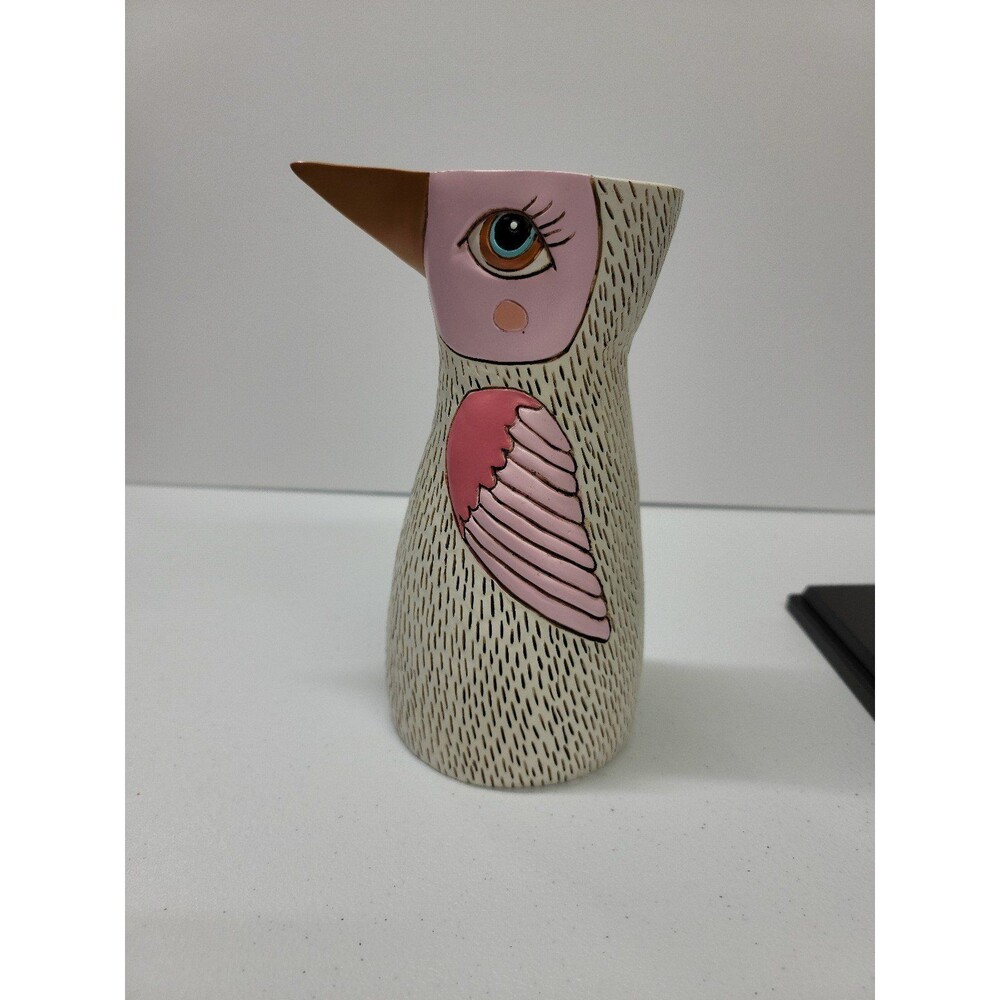 Colorful Textured Bird Vase by Allen Designs.